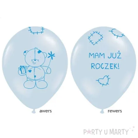 balony 14 mam juz roczek belbal baby blue 50 szt