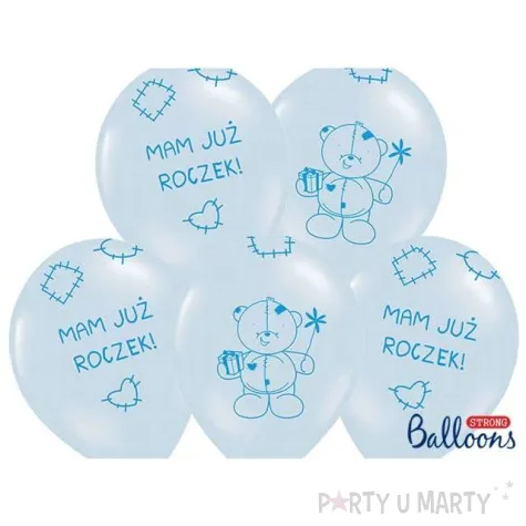 balony 14 mam juz roczek strong baby blue 6 szt