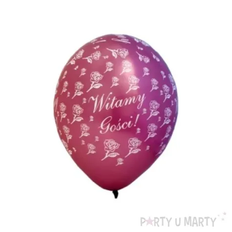 balony 14 metalik plum witamy gosci 6 szt