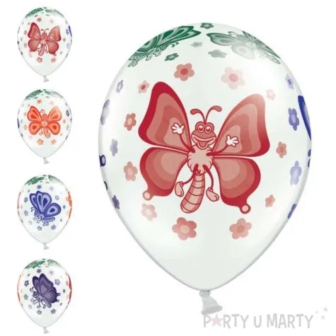 balony 14 motylki strong pastel white 50 szt