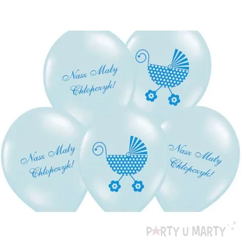 balony 14 nasz maly chlopczyk belbal baby blue 6 szt