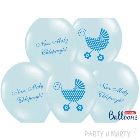 balony 14 nasz maly chlopczyk strong baby blue 6 szt