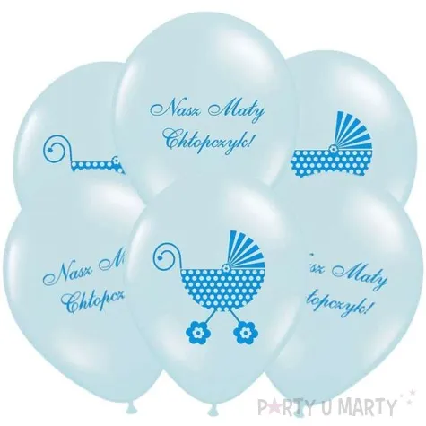balony 14 nasz maly chlopczyk strong baby blue 6 szt