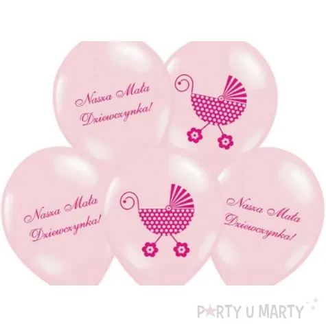balony 14 nasza mala dziewczynka belbal baby pink 50 szt