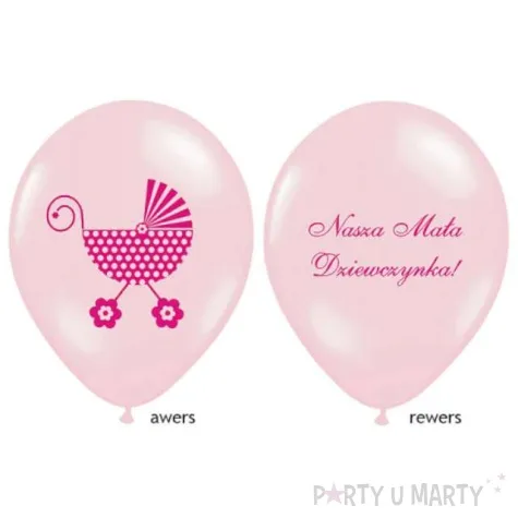 balony 14 nasza mala dziewczynka belbal baby pink 50 szt