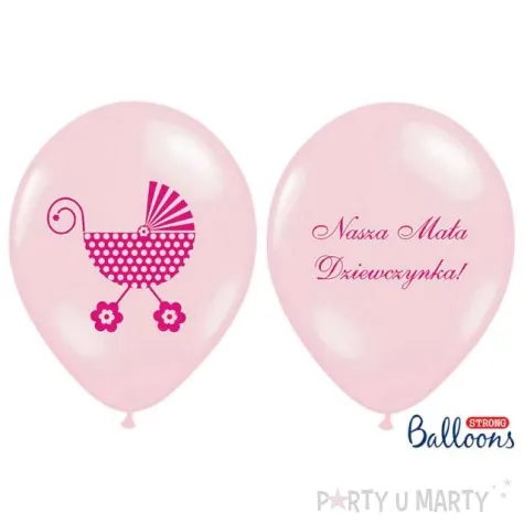 balony 14 nasza mala dziewczynka strong baby pink 50 szt