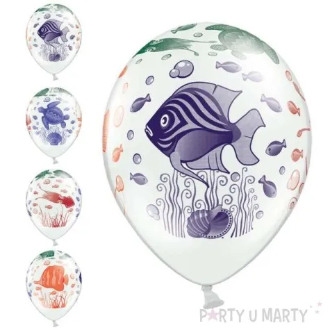 balony 14 podwodny swiat belbal pastel white 50 szt