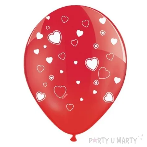 balony 14 serca strong crystal poppy red 6 szt