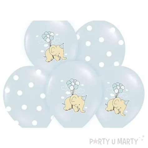 balony 14 slonik belbal baby blue 6 szt