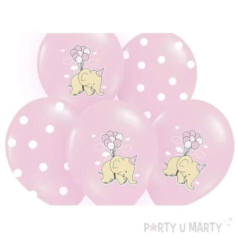 balony 14 slonik belbal baby pink 6 szt