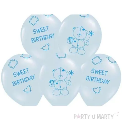 balony 14 sweet birthday strong pastel blue 6 szt