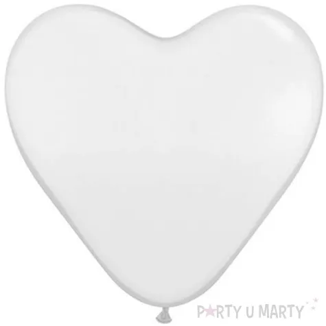 balony 15 serca qualatex pastel biale 50 szt