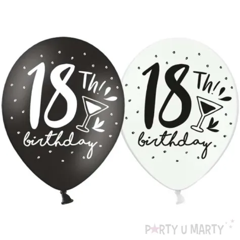 balony 18 18th birthday mix 12 strong 6 szt