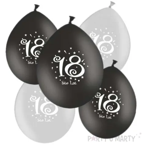 balony 18 pastel czarny srebrny mix 12 5 szt