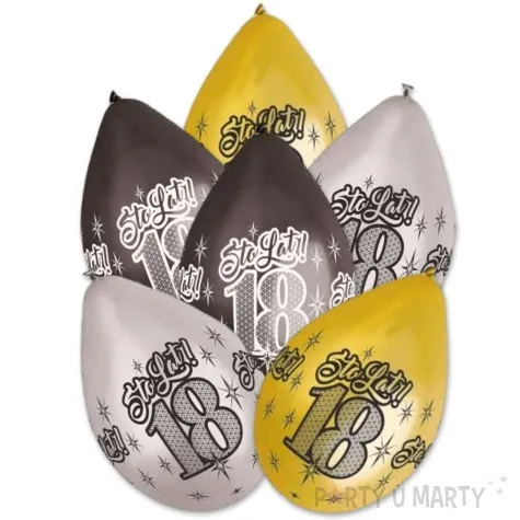 balony 18 sto lat metalik mix gemar 12 6 szt