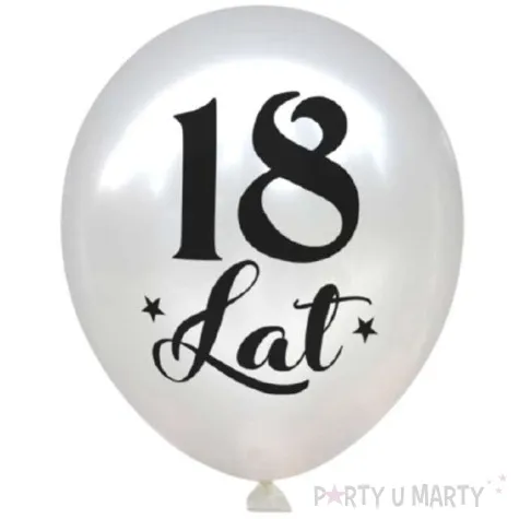 balony 18 urodziny bialy metalik dekoracjepolska 12 5 szt