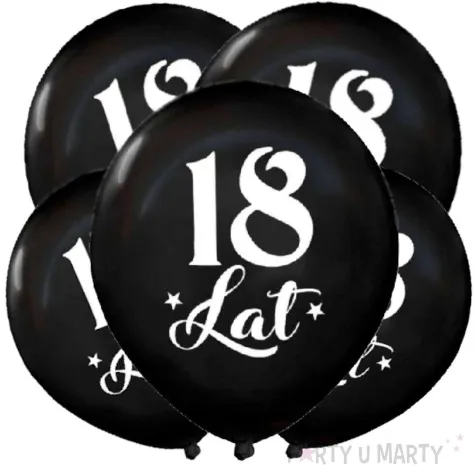 balony 18 urodziny czarny metalik dekoracjepolska 12 5 szt
