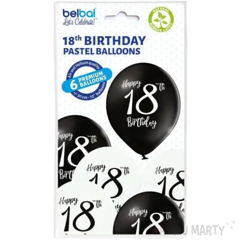 balony 18 urodziny mix belbal 12 6 szt