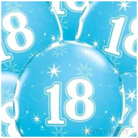 balony 18 urodziny niebieskie qualatex 11 6 szt