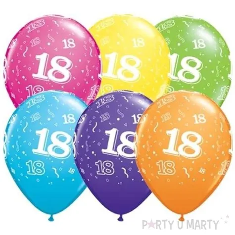 balony 18 urodziny pastel mix qualatex 11 6 szt