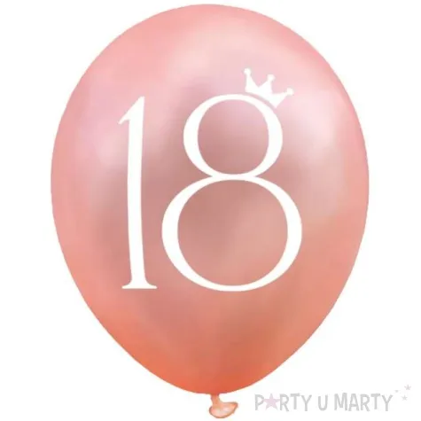 balony 18 urodziny rozowe zloto dekoracjepolska 12 5 szt