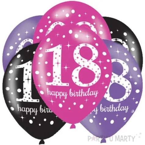 balony 18 urodziny sparkling celebrations pink mix amscan 11 6 szt