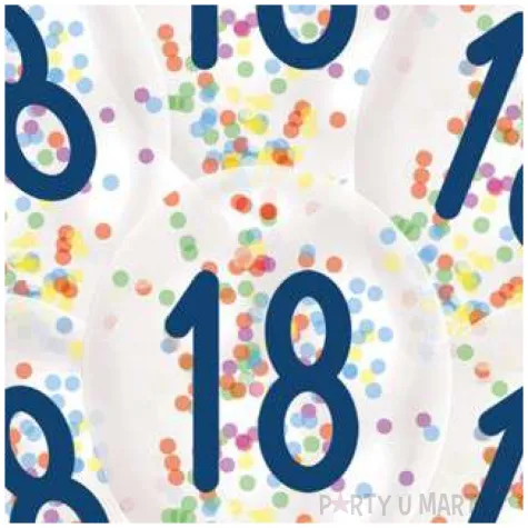 balony 18 urodziny z konfetti transparentne amscan 11 6 szt