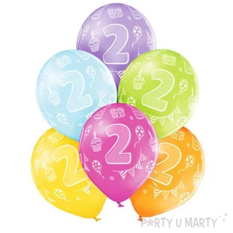 balony 2 urodziny pastel mix belbal 12 6 szt