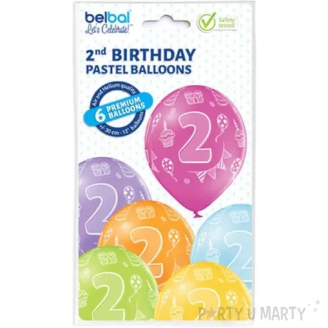 balony 2 urodziny pastel mix belbal 12 6 szt