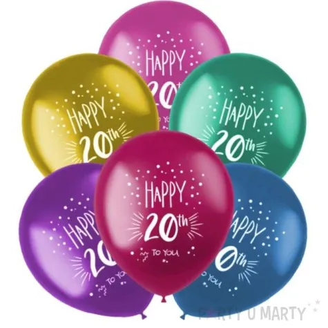 balony 20 urodziny happy 20th folat 13 6 szt