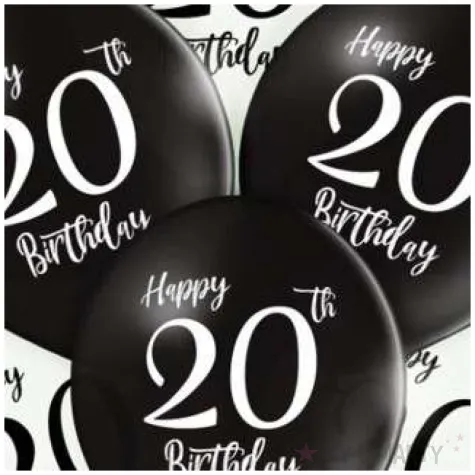 balony 20 urodziny mix belbal 12 6 szt