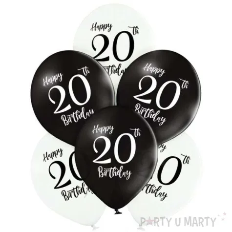balony 20 urodziny mix belbal 12 6 szt