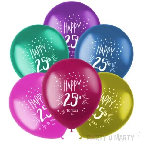 balony 25 urodziny happy 25th folat 13 6 szt