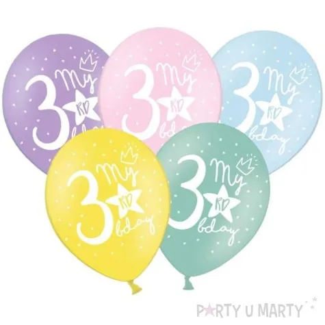 balony 3 my 3rd birthday mix 12 strong 50 szt