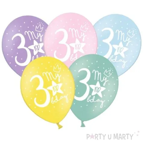 balony 3 my 3rd birthday mix 12 strong 6 szt