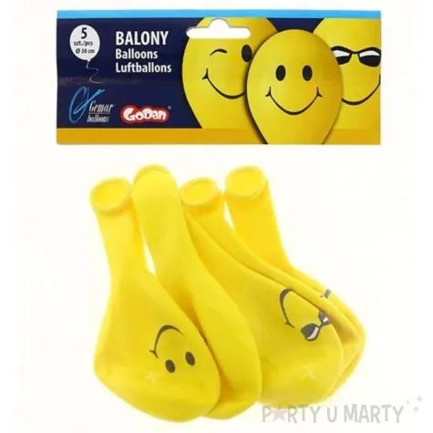 balony 3 usmiechy zolty gemar 12 5 szt