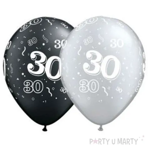 balony 30 pastel czarny srebrny mix qualatex 11 25 szt