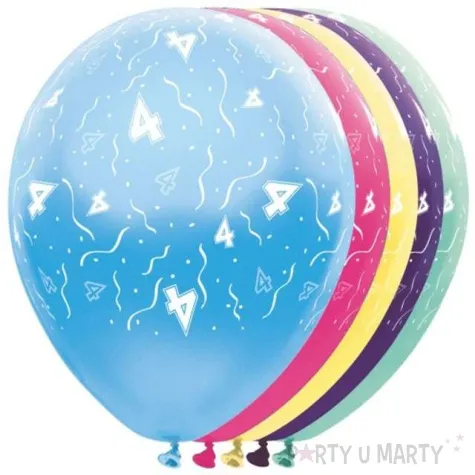 balony 4 urodziny folat mix 12 5 szt