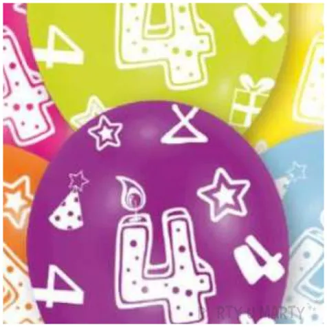 balony 4 urodziny mix amscan 11 6 szt