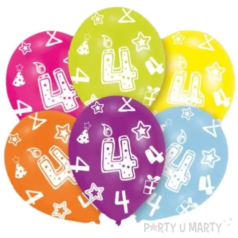 balony 4 urodziny mix amscan 11 6 szt