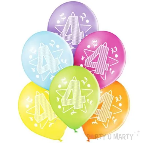 balony 4 urodziny pastel mix belbal 10 6 szt
