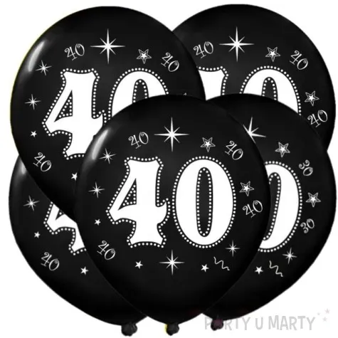 balony 40 metalik black 12 dekoracjepolska 5 szt