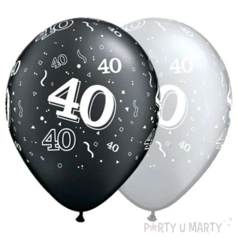 balony 40 pastel czarny srebrny mix qualatex 11 25 szt