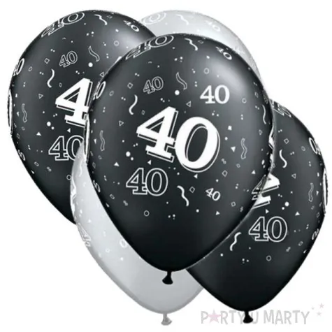 balony 40 pastel czarny srebrny mix qualatex 11 5 szt