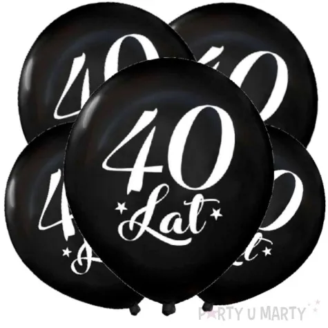 balony 40 urodziny czarny metalik dekoracjepolska 12 5 szt