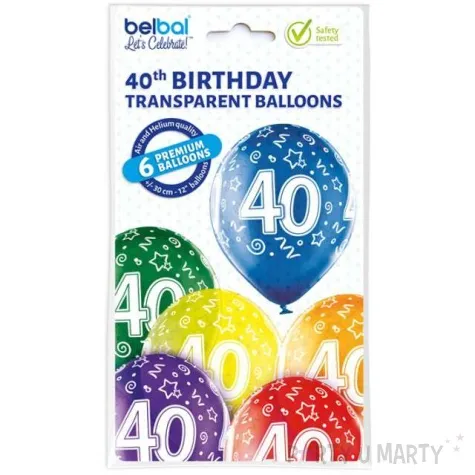 balony 40 urodziny mix belbal 12 6 szt