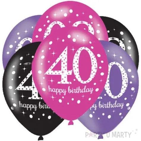 balony 40 urodziny sparkling celebrations pink mix amscan 11 6 szt