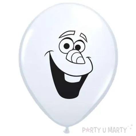 balony 5 olaf face qualatex pastel biale 100 szt