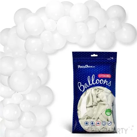 balony 5 pastel strong pure white 100 szt