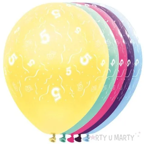 balony 5 urodziny folat mix 12 5 szt